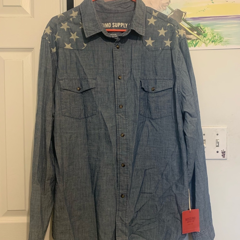 Long Sleeve Denim Button Up Shirt